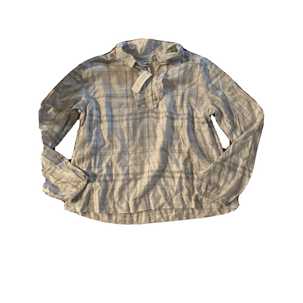 New Gymboree Girls Gray 3/4 Sleeve Blouse Size 14